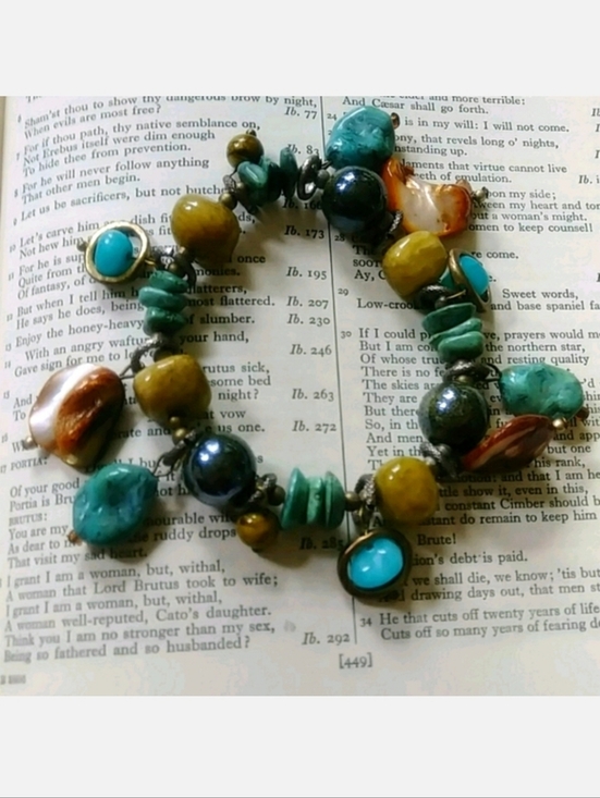 No Brand Jewelry - Baubles and Beads Stretch Bracelet Turquoise Color And Shells